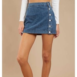 Tobi | Alamo Medium Wash Button Down Denim Skirt | NWOT